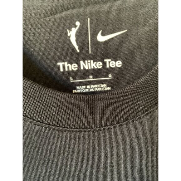 New York Liberty Nike Tee Mens Large Black WNBA Logo Short Sleeve Crew Neck Cott - Picture 2 of 5